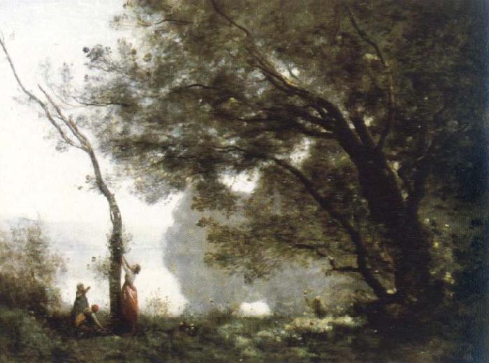 Jean Baptiste Camille  Corot souvenir de mortefontaine Norge oil painting art